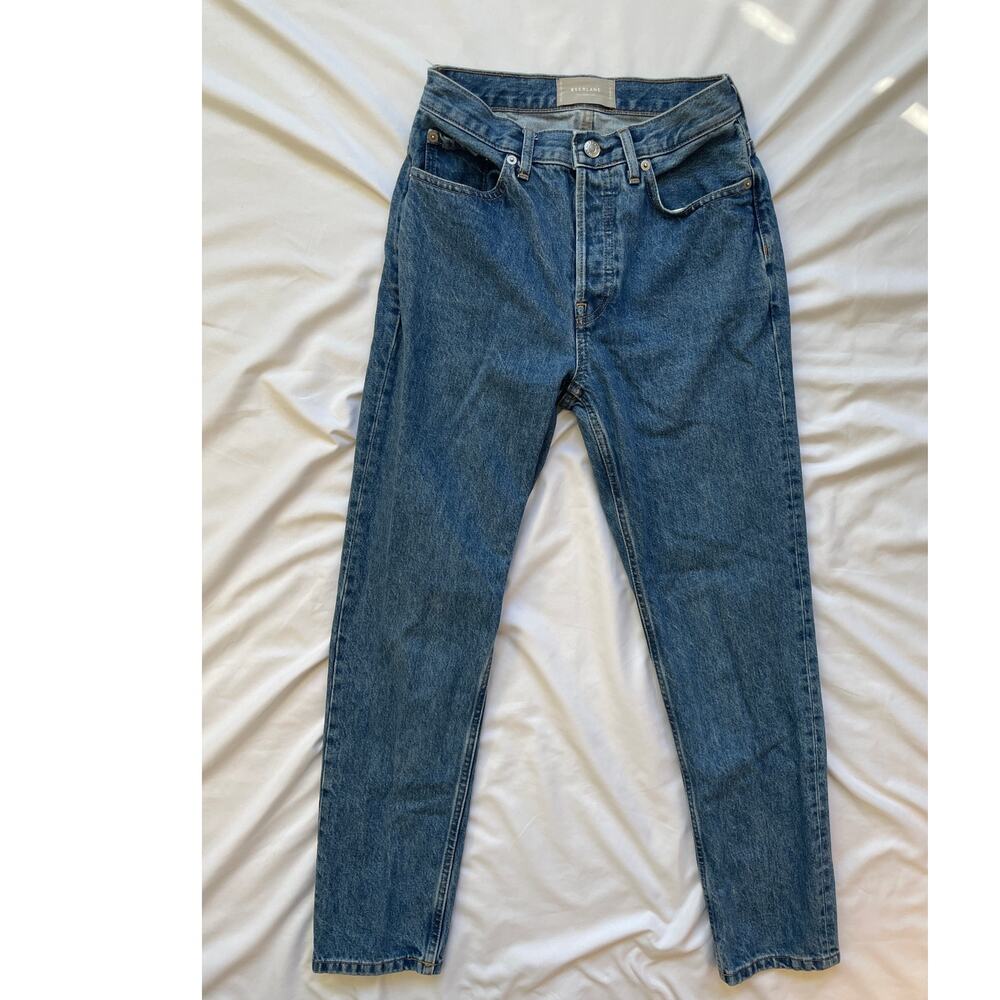 Everlane Cheeky Denim High Rise Straight Leg Jean, 25, Medium Blue, 0, XS